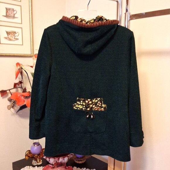 NWOT mac & jac Teal Blue Lined Bomber Jacket Women's Hooded Jackets 10M - Picture 5 of 8